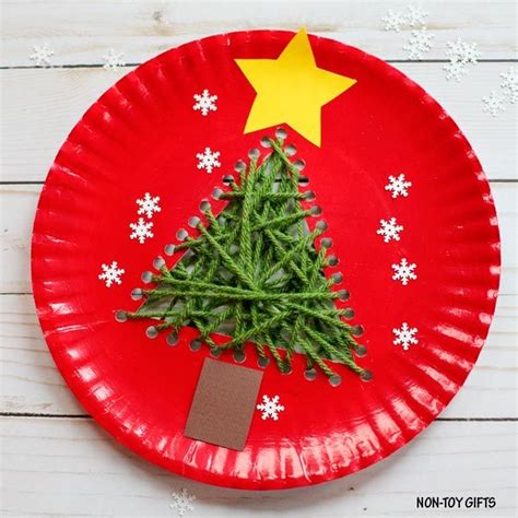 Paper Plate Christmas Tree Craft For Kids Free Template Christmas
