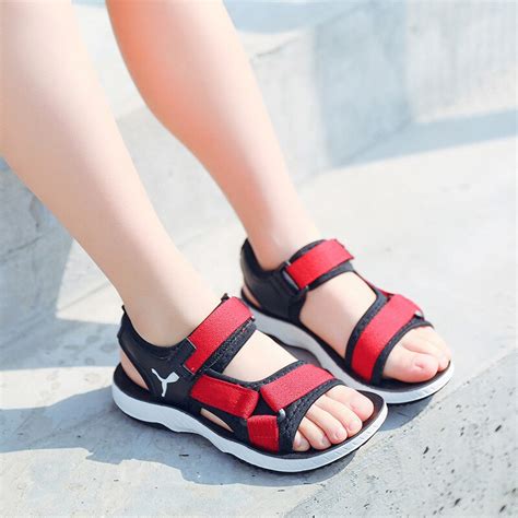 2018 Summer Beach Boy Sandals Kids Leather Shoes Fashion Sport Sandal
