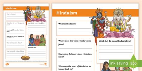 Hinduism Fact File Template Teacher Made Twinkl