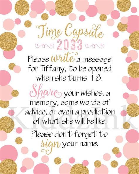 Time Capsule For 1st First Birthday Or Baby Shower Personalized