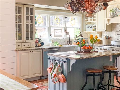 Cottage kitchen cabinets & cupboards. Cozy and Colorful Country Cottage Home Tour - Fox Hollow ...