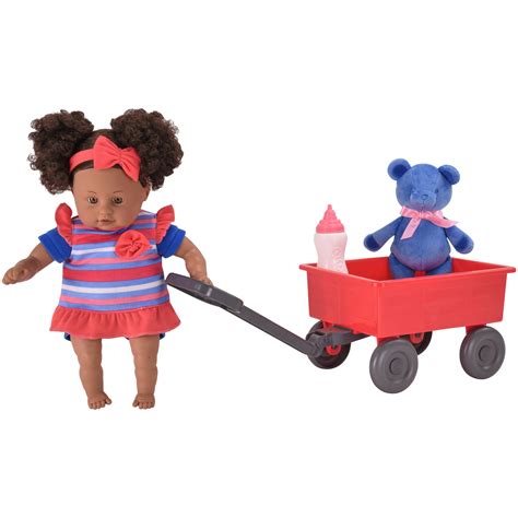 My Sweet Love 13 4 Piece Red And Blue Baby Doll And Wagon Play Set