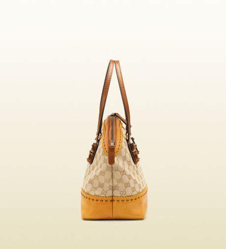 Gucci Laidback Crafty Gg Canvas Top Handle Bag In Beige Sand Lyst