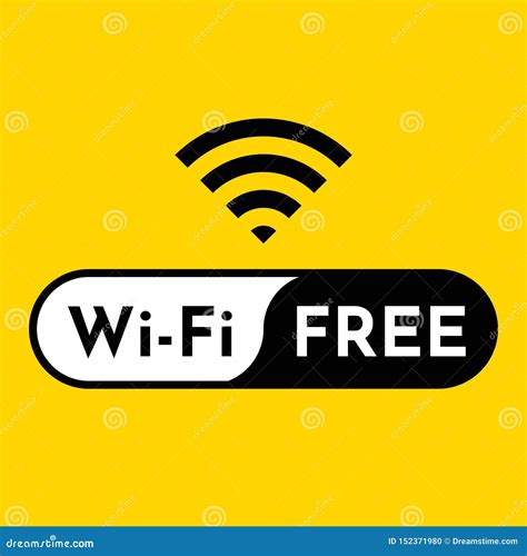 Free Wifi Logo Icon On Yellow Background Editorial Image Illustration