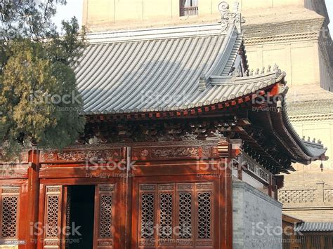 Wooden Hut Outside Buddhist Temple In Xian China Stock Photo Download