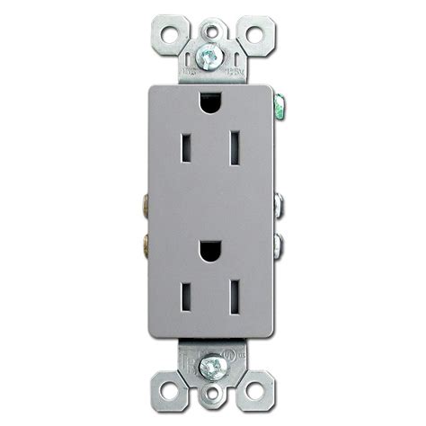Gray 15a Tamper Proof Block Receptacle Outlet