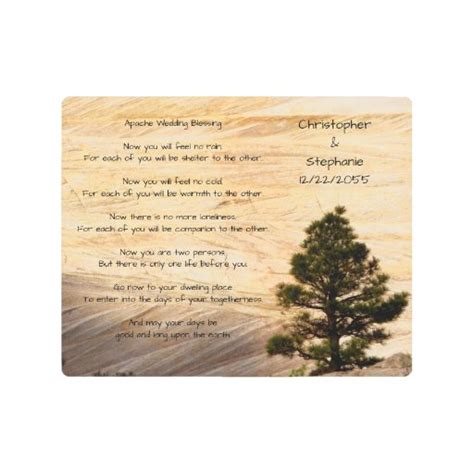 Apache Wedding Blessing Light Brown Stone And Tree Metal Photo Print