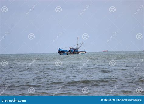 Fishermen Boat In The Indian Stock Photo Image Of Marine Alone