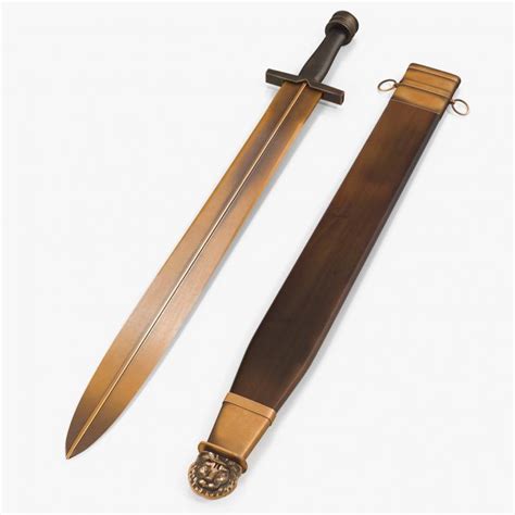 3d Model Greek Xiphos Sword With Sheath 3d Molier International