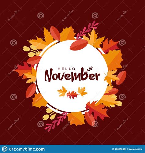 Hello November Vector Design Illustration For Banner And Background