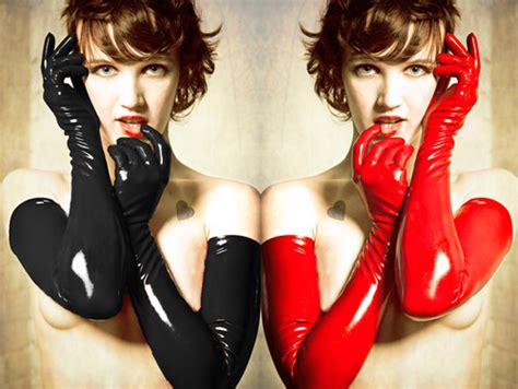 Redblack Gloves Womens Adult Wet Look Latex Fetish Costume Accessory P9101 Ebay