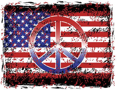 American Flag Peace Sign Illustrations Royalty Free Vector Graphics