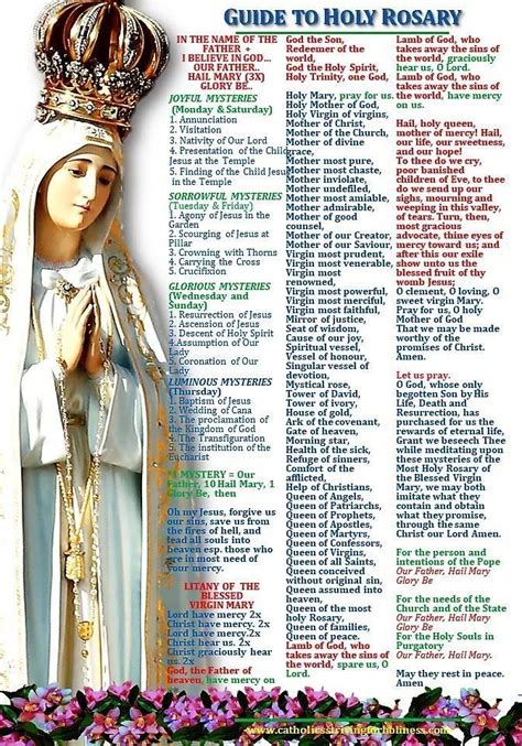 Guide To Holy Rosary Holy Rosary Rosary Prayers Catholic Rosary