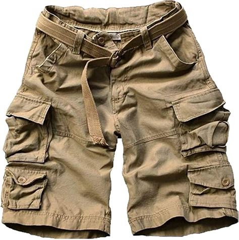 Mens Cargo Pants Summer Casual Slim Fit Solid Modern Color Pocket Bermudas Casual Beach Shorts