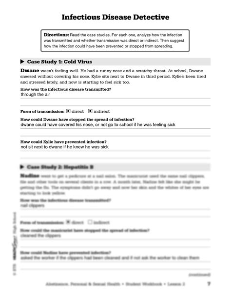 Solution Infectious Disease Detective Worksheet Studypool