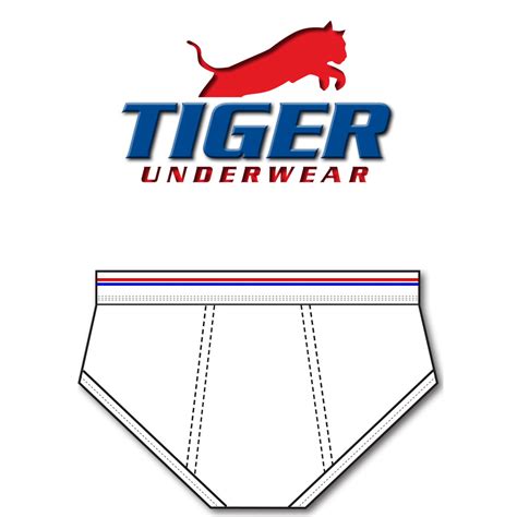 Mens Red And Blue Stripe Mid Rise Briefs Tiger Underwear