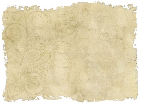 Old Paper With Torn Edges And A Faded Floral Design