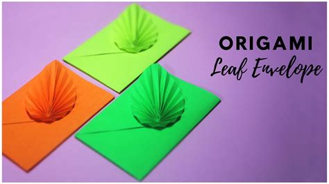 Origami Leaf Envelope Easy Paper Folding Craft Idea Youtube