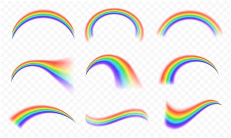 Premium Vector Transparent Rainbows In Different Shapes