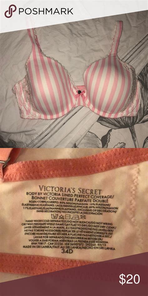 striped bra cute pink and white striped perfect coverage bra in excellent condition worn once