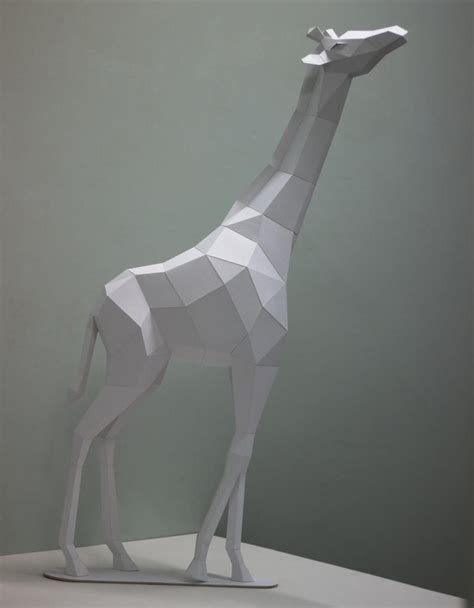 Papercraft 3d Giraffe Child Pepakura Pdf Template Low Etsy In 2021