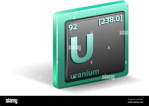 Uranium Chemical Element Chemical Symbol With Atomic Number And Atomic