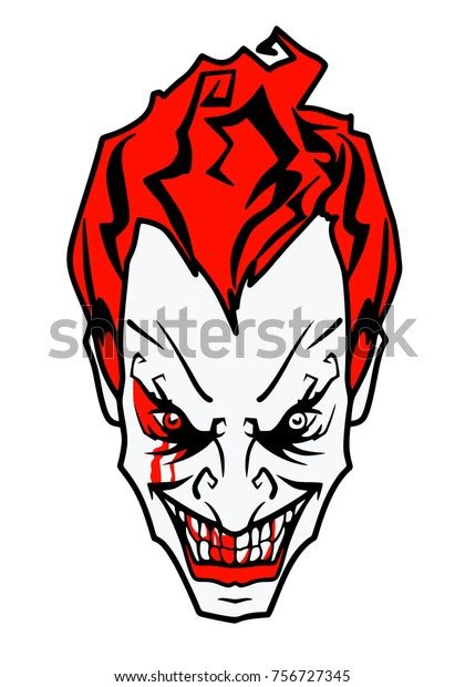 Laughing Angry Scary Joker Face Stock Vector Royalty Free 756727345