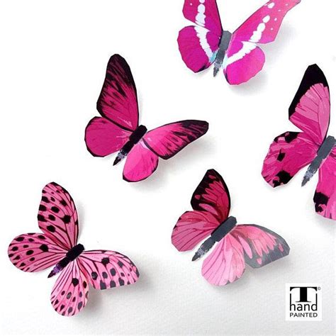 Pink Butterflies 3d Butterflies Butterfly Wall Decor Butterfly