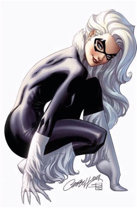 A Drawing Of A Woman In Black Catsuits With White Hair And Glasses On