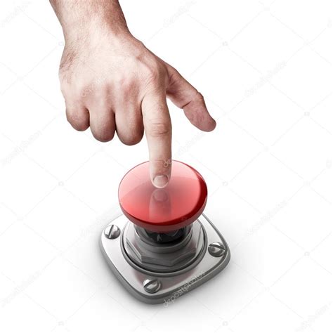 Hand Press On Red Button Stock Photo By ©addricky 20349737