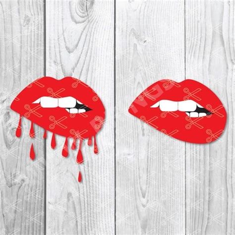 Dripping Lips Svg Png Dxf Cut Files