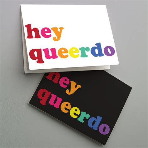 24 Funny Gay Cards Hey Queerdo Cute Cards For Queer Friends Etsy