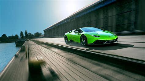 Lamborghini Huracan Spyder Green Supercar High Speed Wallpaper Cars
