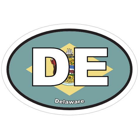 Delaware De State Flag Oval Sticker