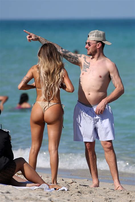 Johnny Manziel Hits The Beach With Model Kenzie Werner In Miami