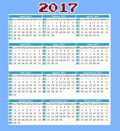 Calendario Y Días Festivos En Colombia 2017 Tierra Colombiana