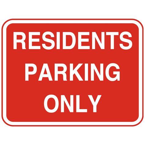 Residents Parking Only Sign Street Signs