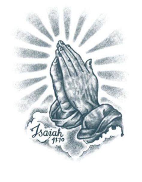 These are very simple and small tattoos only with the outline of the praying hands. Isaiah 41:10 Praying Hands temporary tattooTattooedNow ...