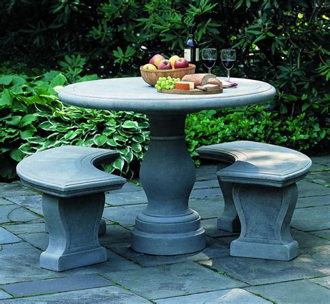 Palladio Table And Benches Outdoor Stone Table With Benches
