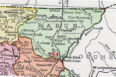 Rabun County Georgia 1911 Map Rand Mcnally Clayton