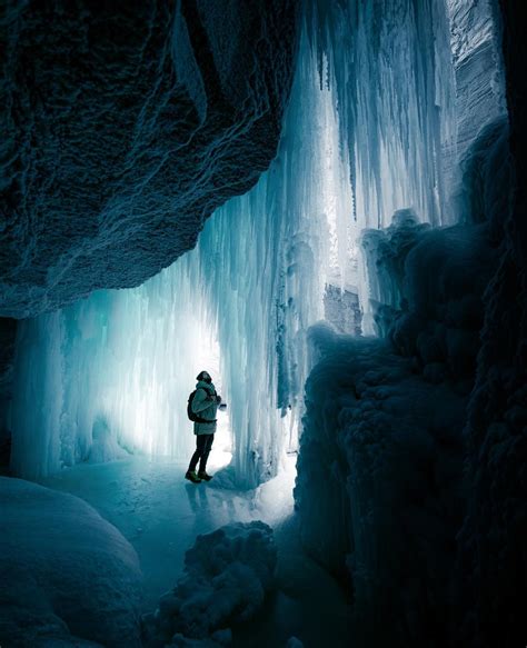 This Frozen Malign Canyon Alberta Canada Even The Waterfall