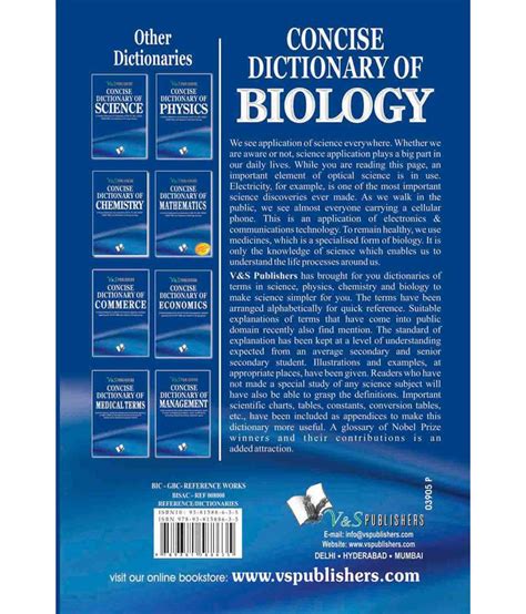 Concise Dictionary Of Biology Buy Concise Dictionary Of Biology Online