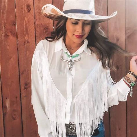 Fringe Cowgirl Shirt White Or Black Western Wear Outfits Cowgirl Shirts Western Fashion