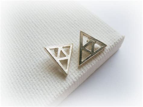 Legend Of Zelda Triforce Earrings Trianlge Silver By Foxinthebox 25