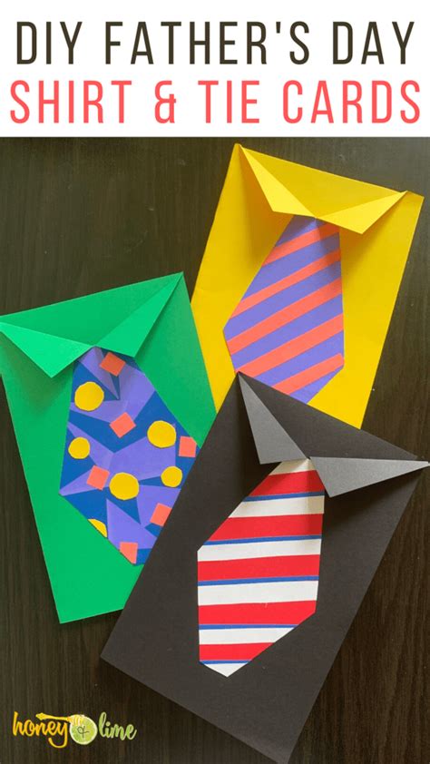 Diy Fathers Day Tie Cards To Make With Kids Honey Lime