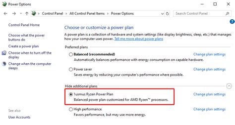 That worked, giving me the option in the power plan menu. 1usmus Custom Power Plan for Ryzen 3000 Zen 2 Processors ...