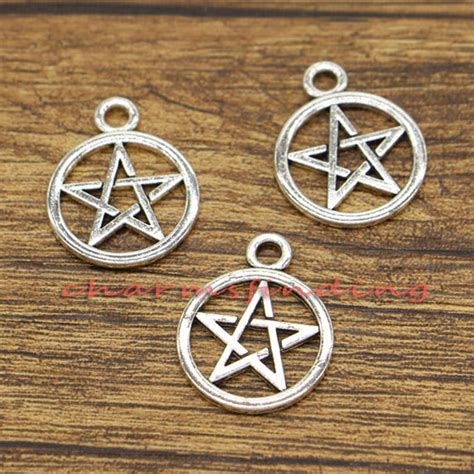 30pcs Pentagram Charms Five Pointed Star Charms Antique Silver Etsy
