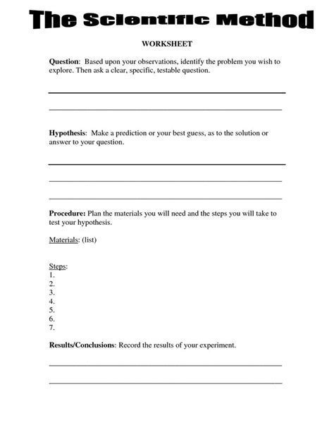 12 best images of science experiment scientific method worksheet