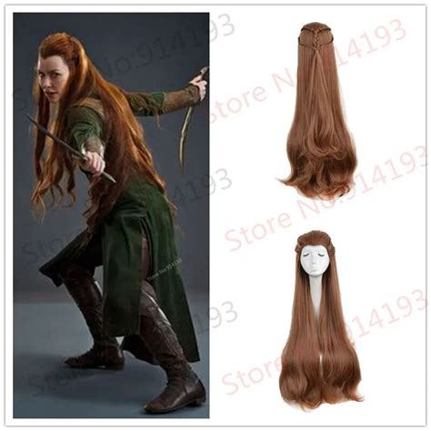 New Arrival The Hobbit Elf Tauriel Cosplay Wig Brown Long Wavy Amine