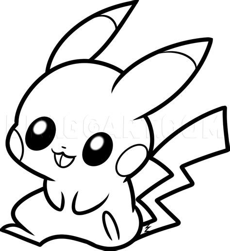 How To Draw Baby Pikachu Step By Step Drawing Guide By Dawn Dragoart